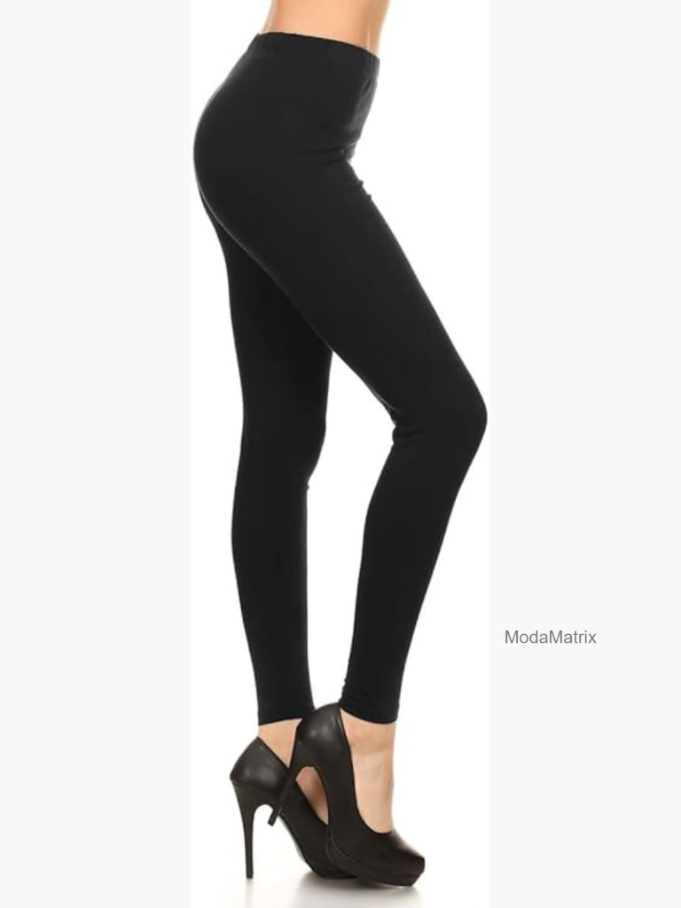 High Waisted Cotton Leggings - Soft Breathable - Full Length, Capri, Knee -